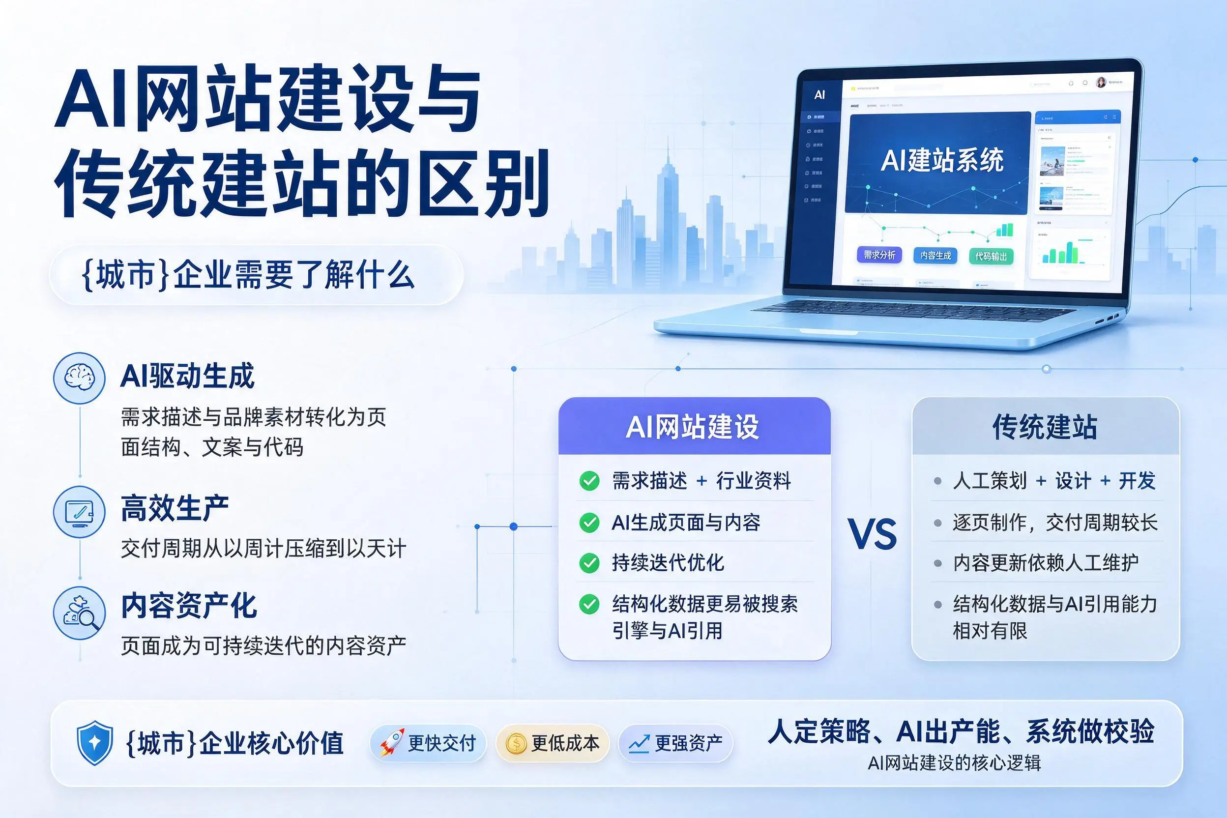 AI网站建设与传统建站的区别，丹东企业需要了解什么