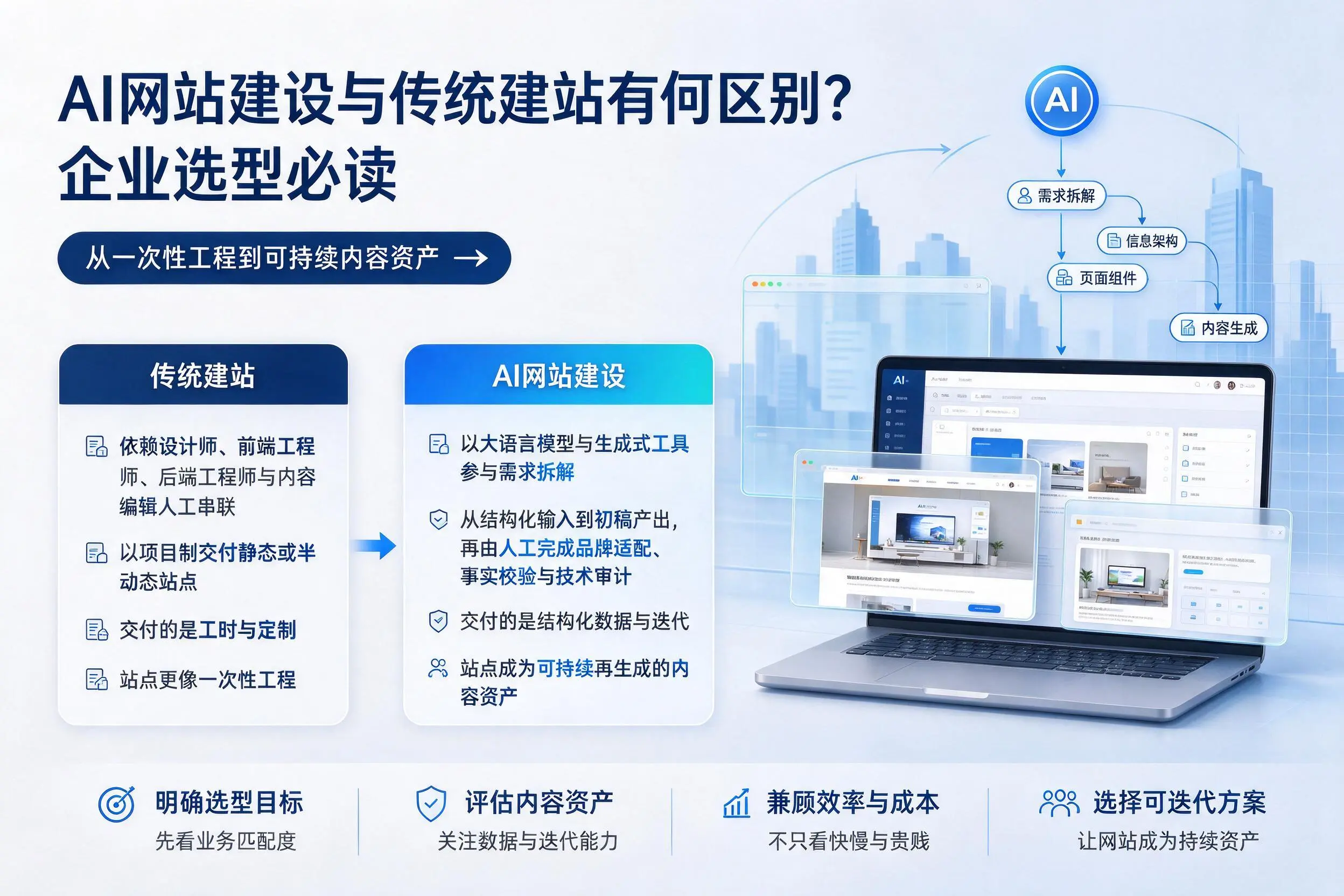 AI网站建设与传统建站有何区别？丹东企业选型必读