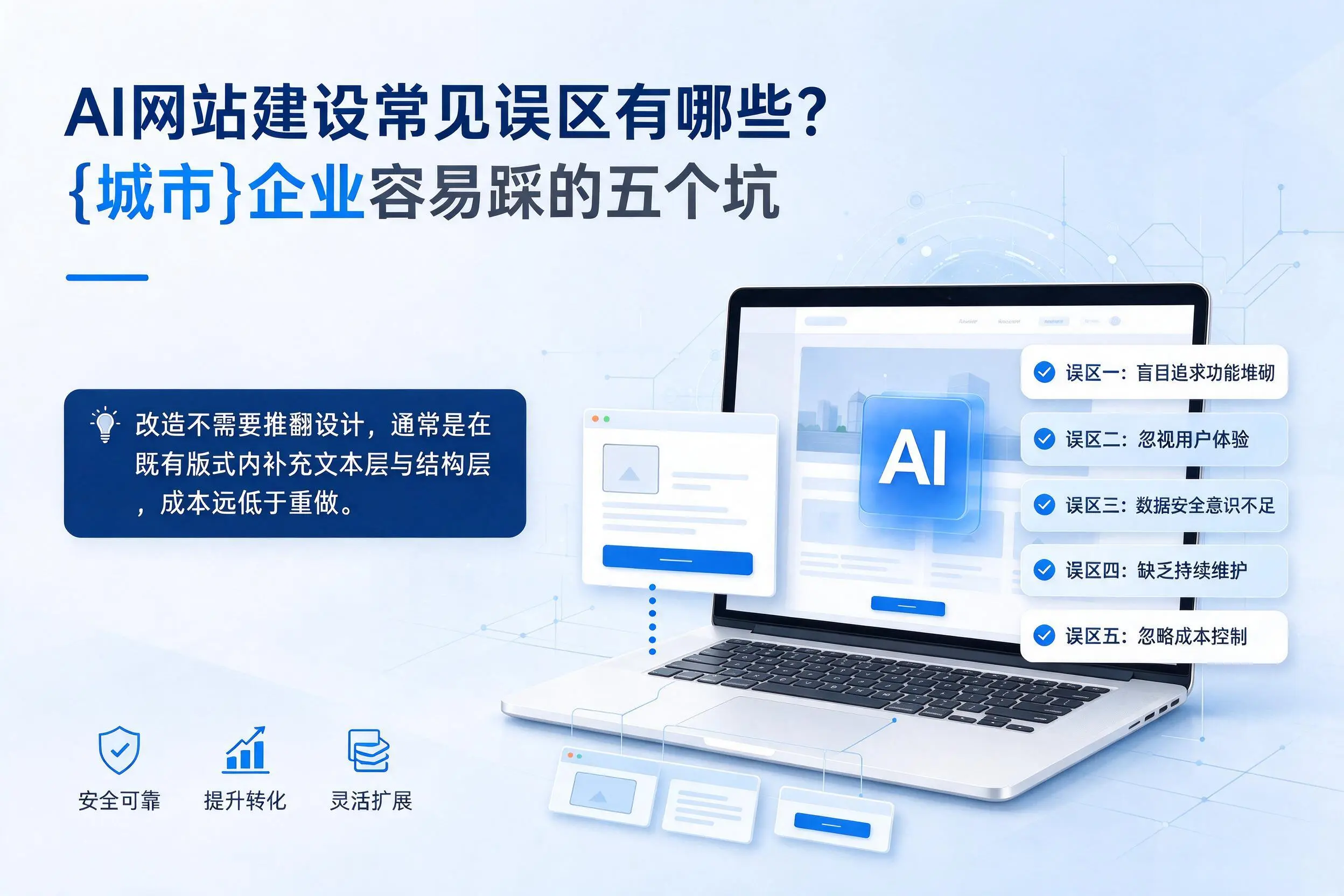 AI网站建设常见误区有哪些?丹东企业容易踩的五个坑