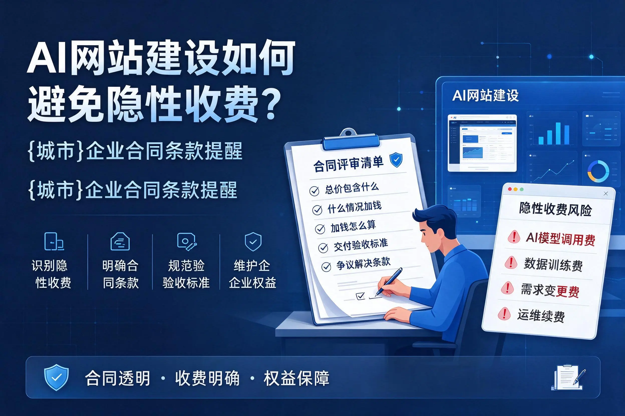 AI网站建设如何避免隐性收费?丹东企业合同条款提醒